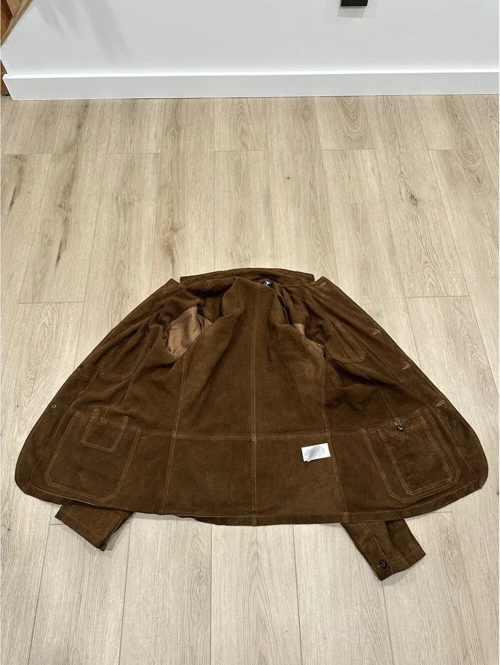 Polo Ralph Lauren Goat Suede Utility Jacket Mens Brown Size Large